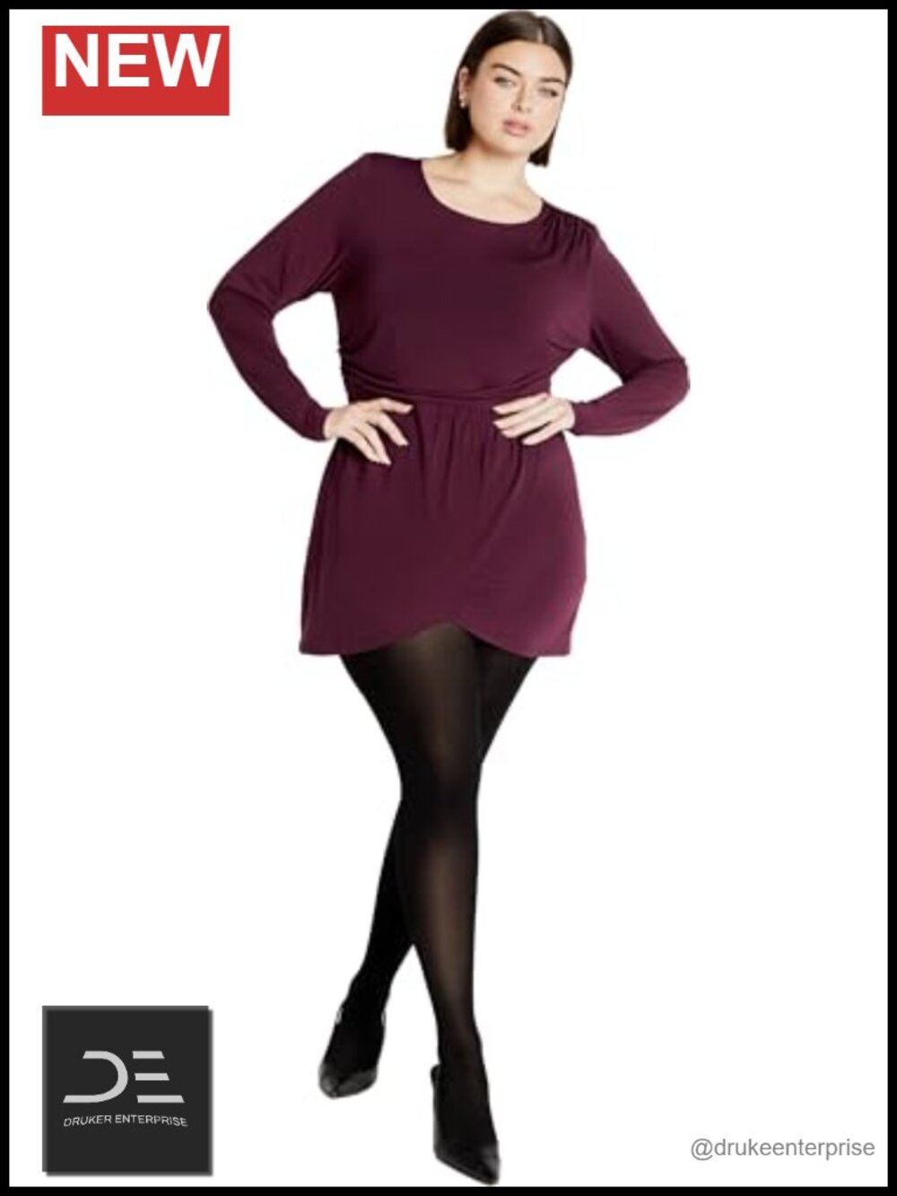 City Chic Kasey Flair Mini Dress Plus Size Tulip Skirt Stretchy